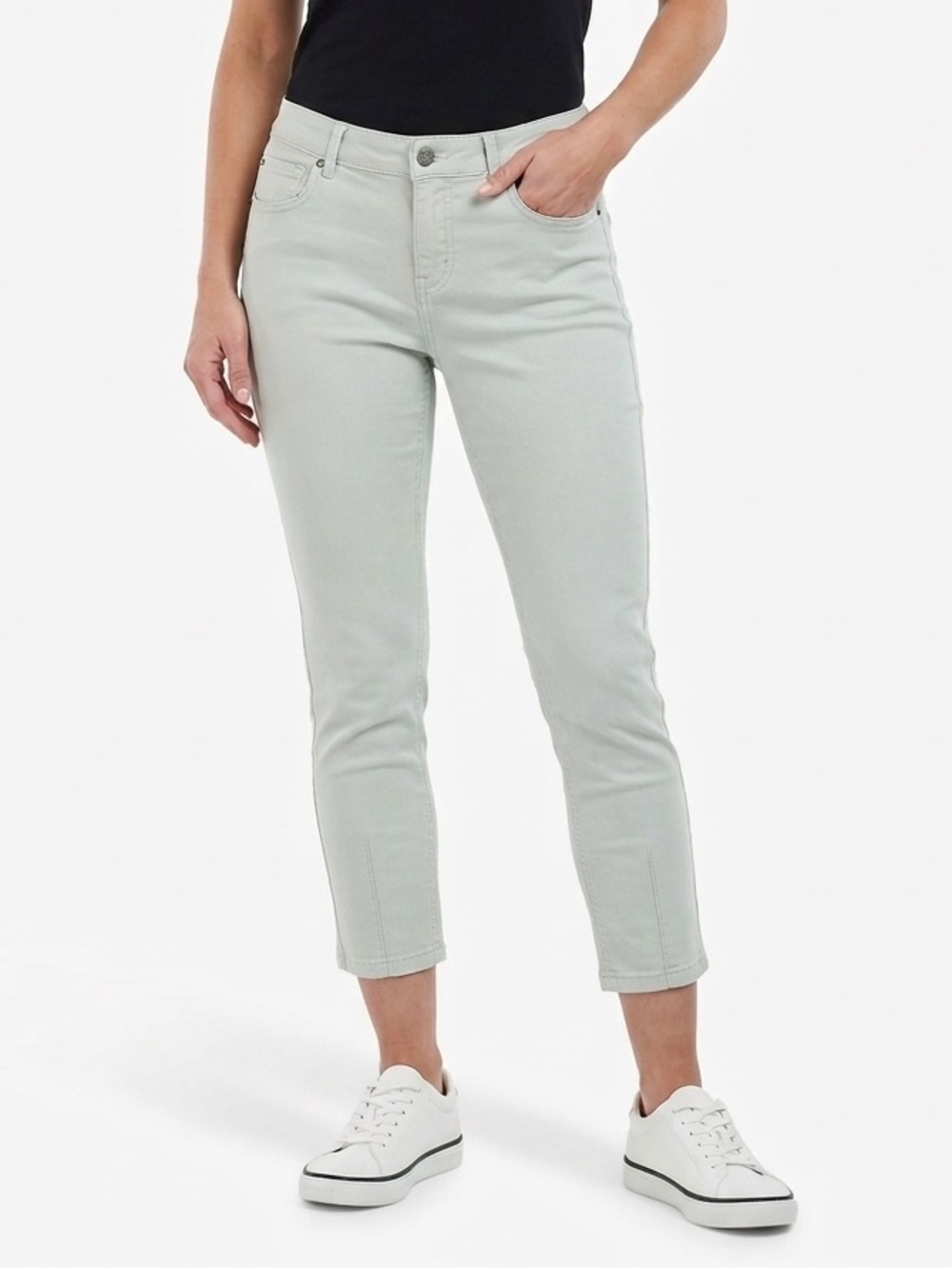 NWT Barbour Essential Cropped Trouser Pants Slim Light Gray UK 16